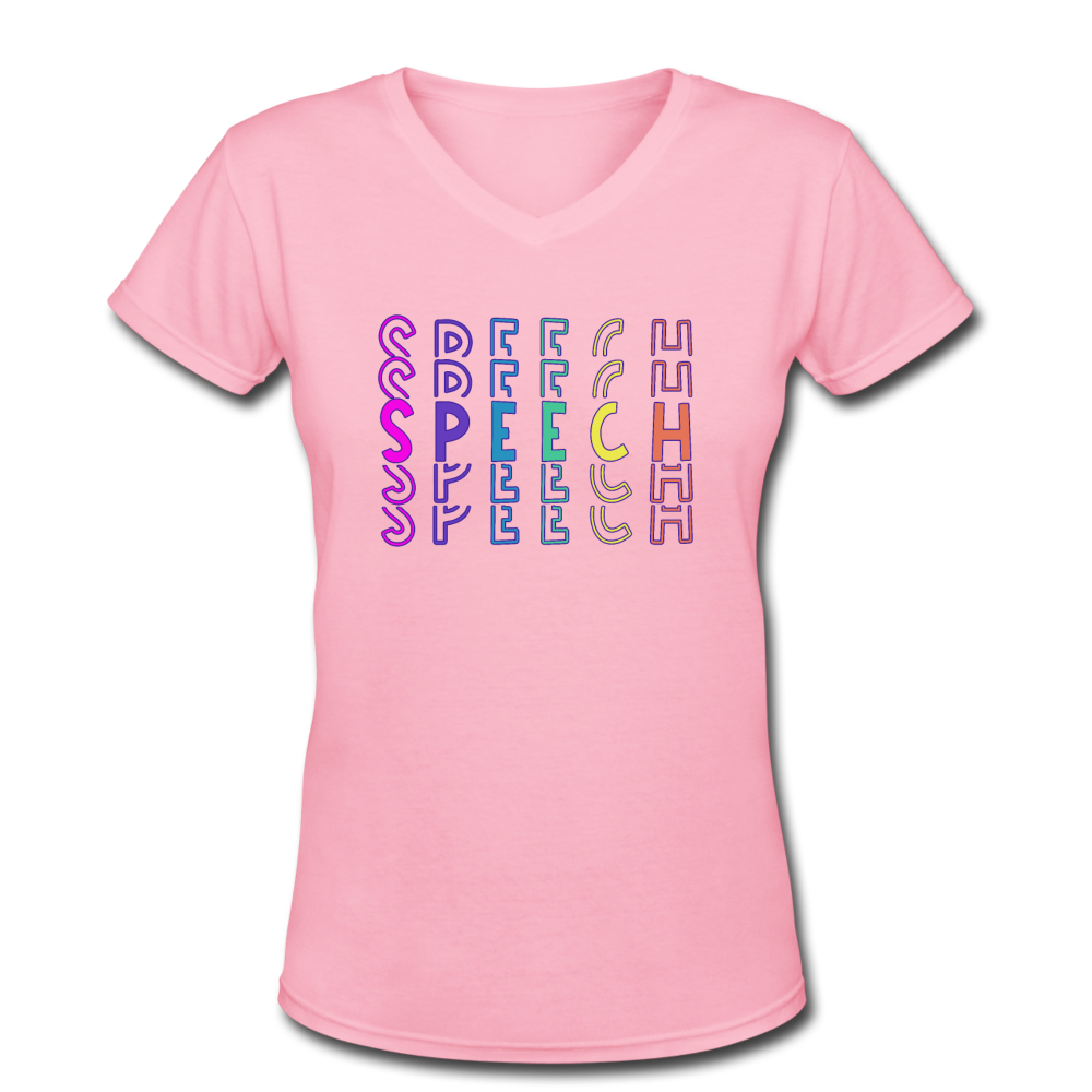 SPEECH V-Neck T-Shirt - pink